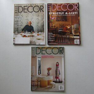 ELLE DÉCOR Magazines The Art Issue, Armani, World’s Best Design Lot of 3 2024